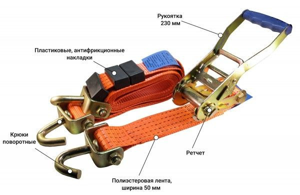 Ремень стяжной для автовоза 5/10т, 6 метров — 1